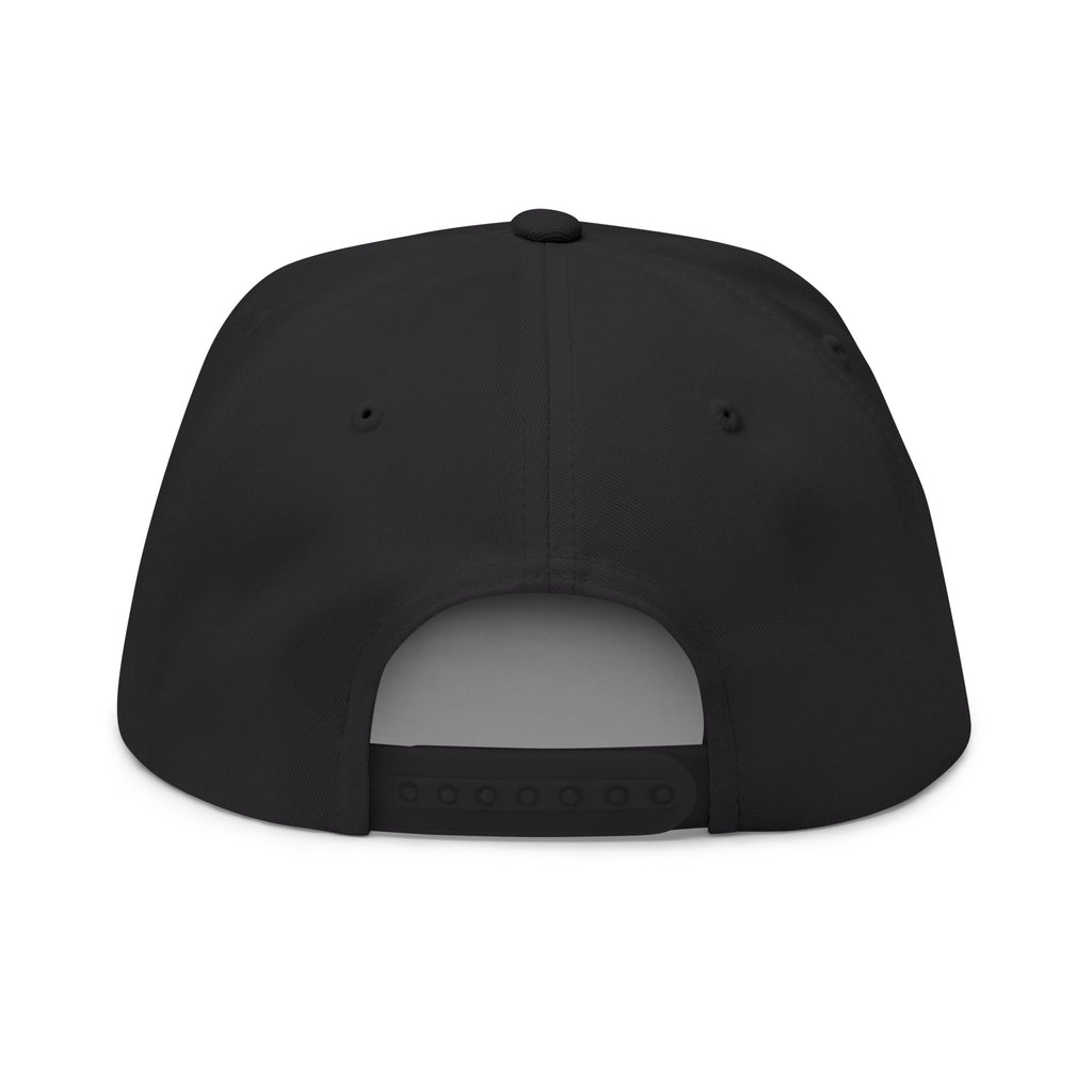 Fifty Five Eleven Embroidered Flat Snapback Hat; Black