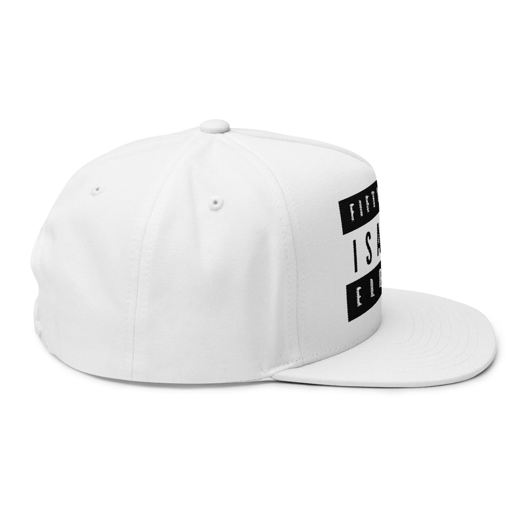 Fifty Five Eleven Embroidered Flat Snapback Hat; White