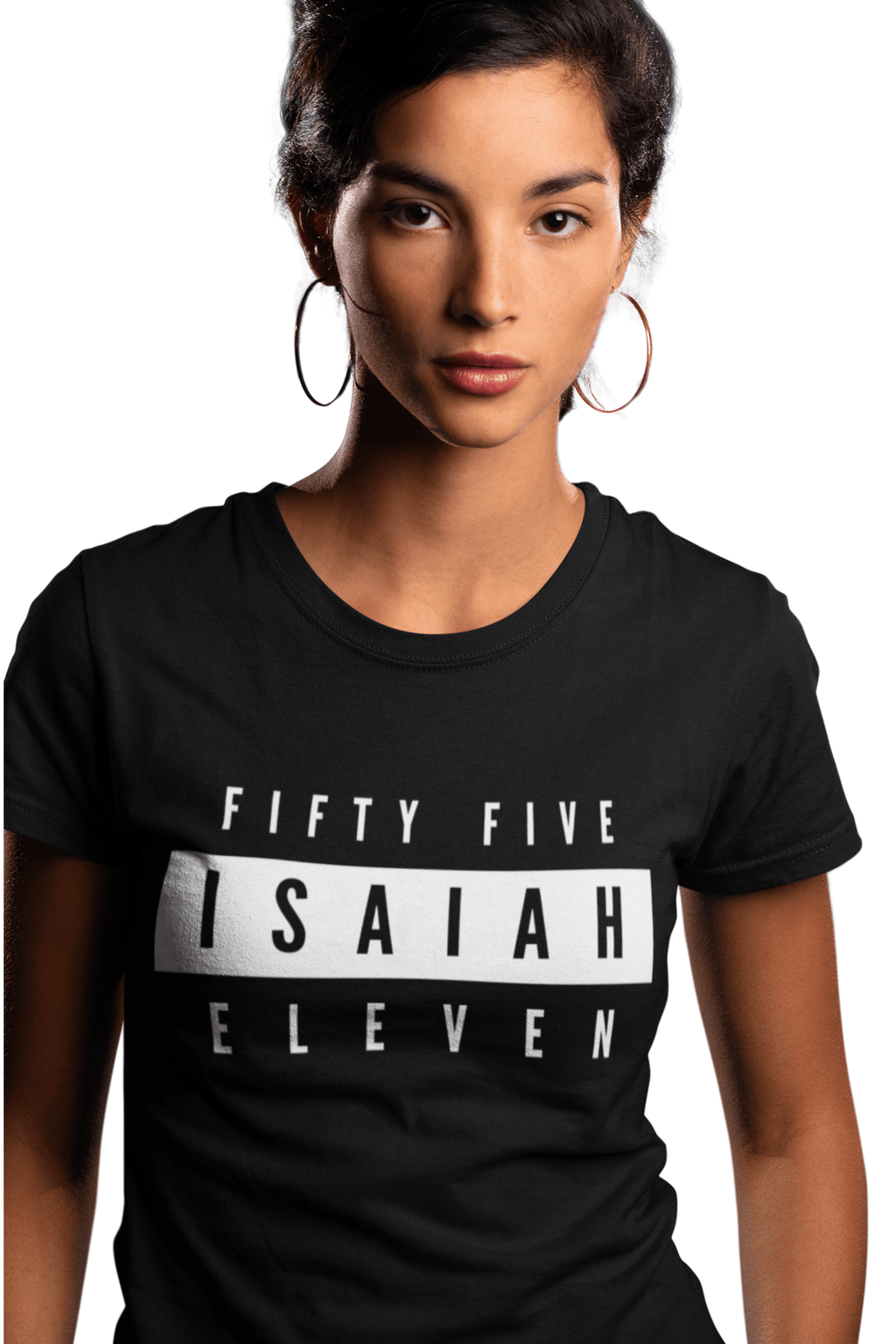 Fifty Five Eleven Branded T-Shirt; Black