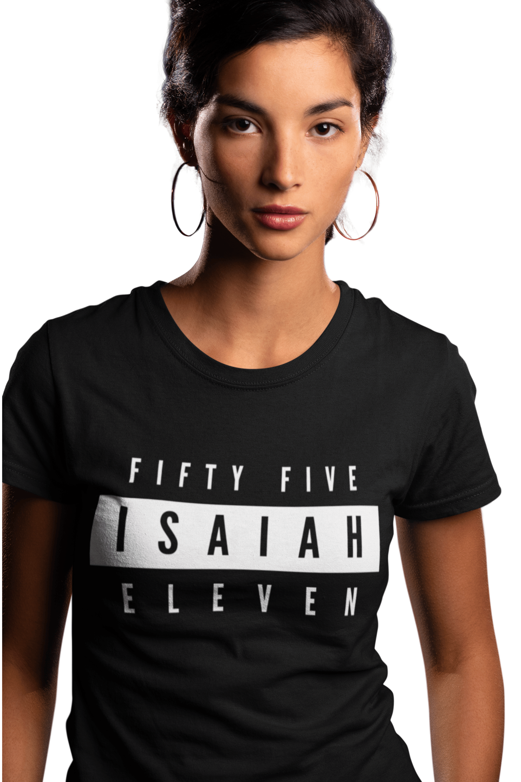Fifty Five Eleven Branded T-Shirt; Black
