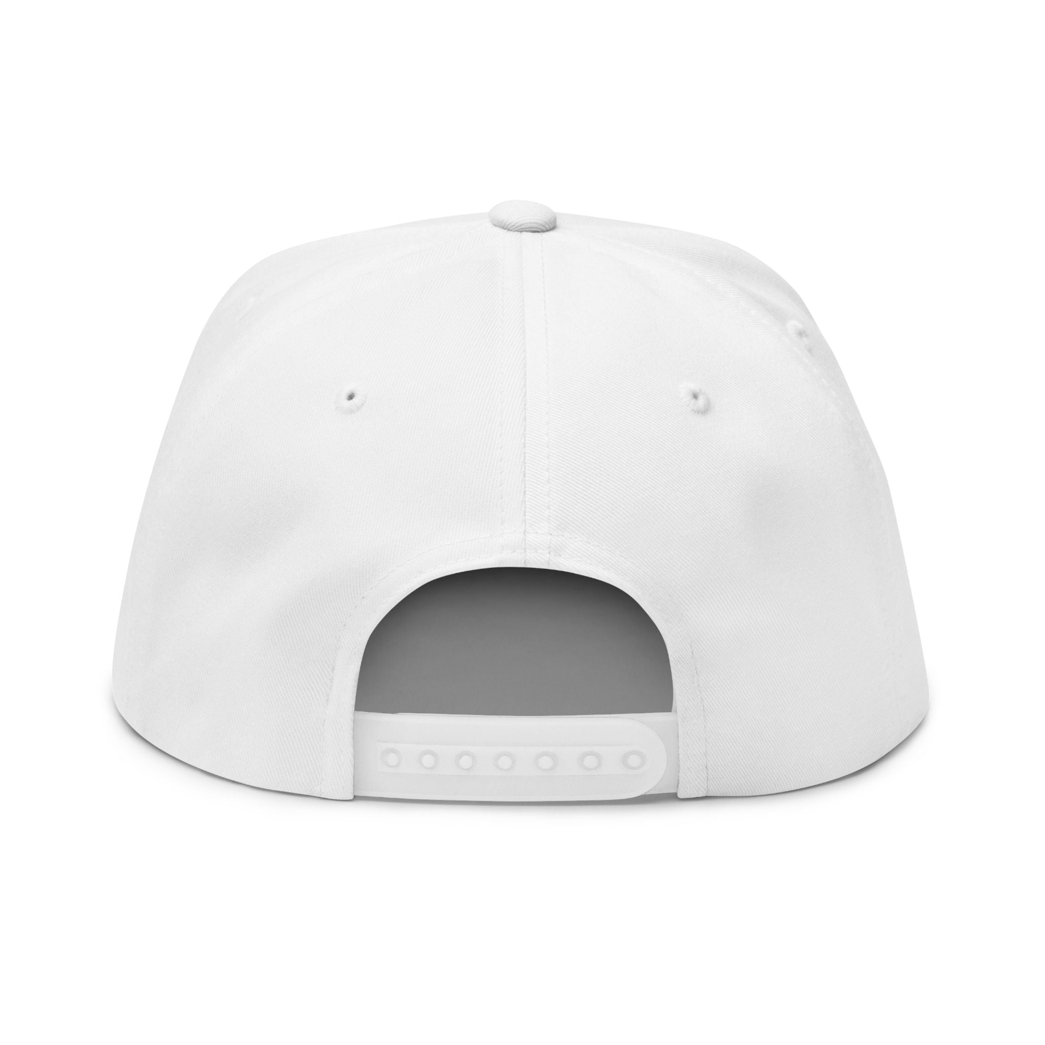 Fifty Five Eleven Embroidered Flat Snapback Hat; White