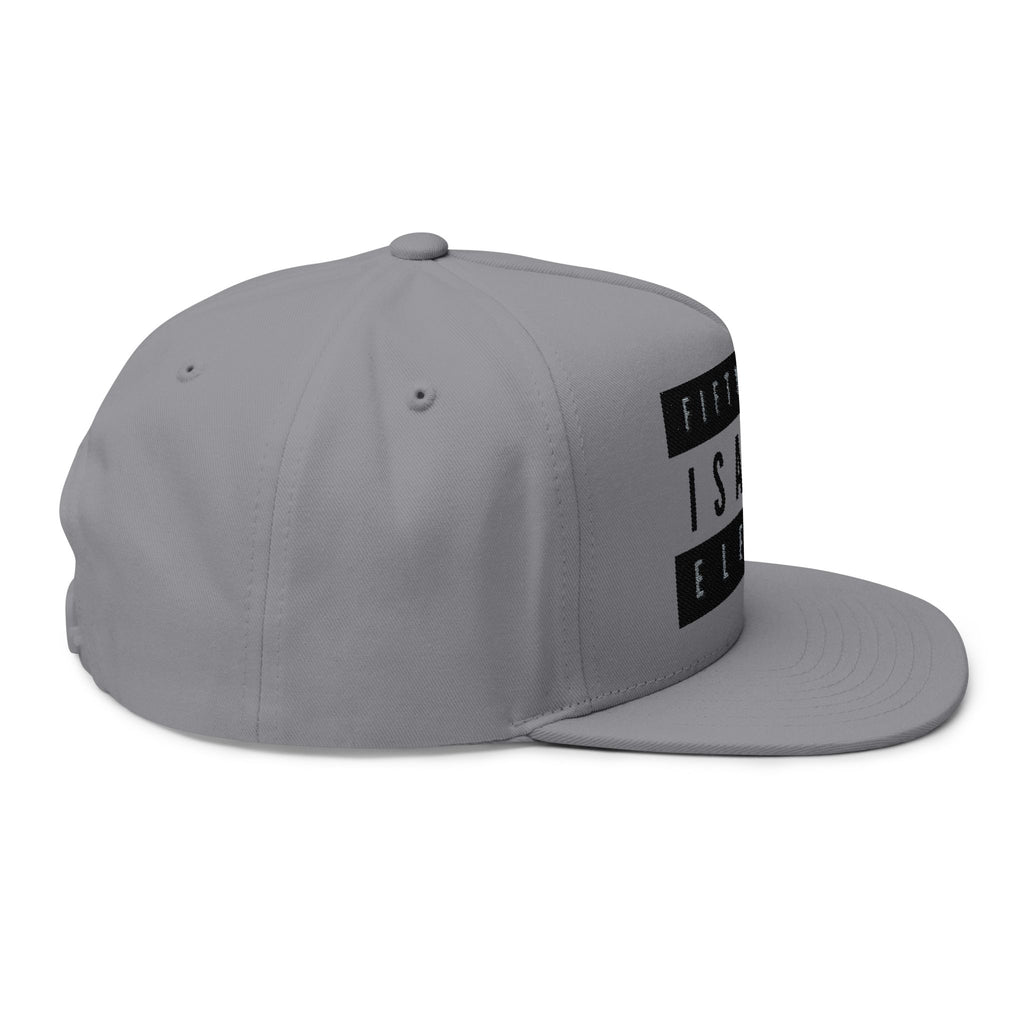 Fifty Five Eleven Embroidered Flat Snapback Hat; Grey
