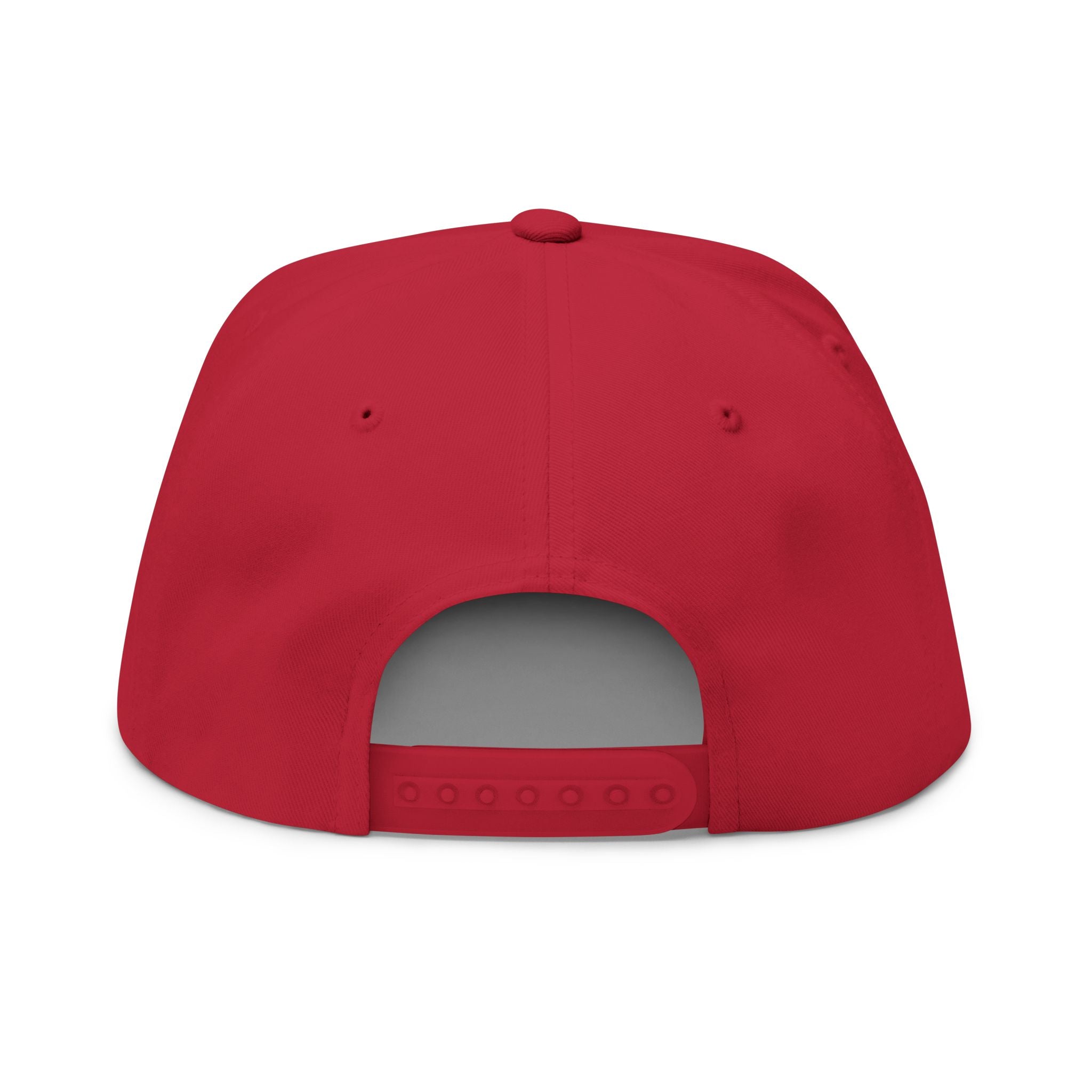 Fifty Five Eleven Embroidered Flat Snapback Hat; Red